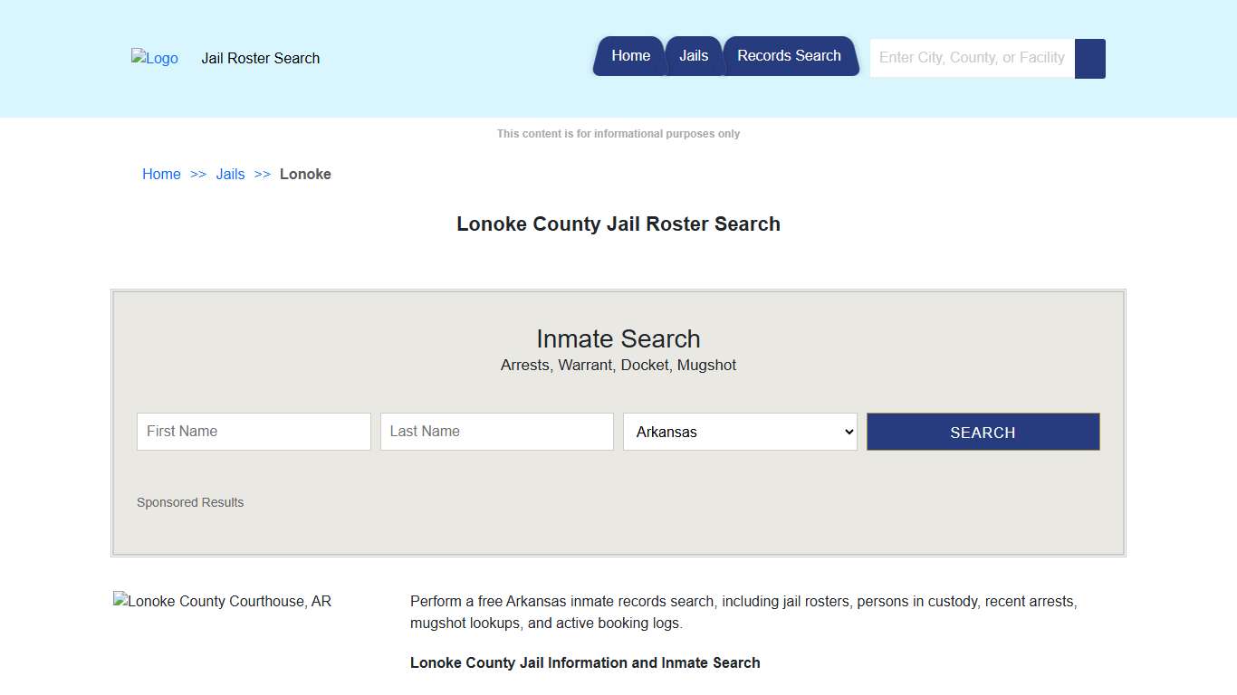Lonoke County Jail Roster Search | Jail Roster Search